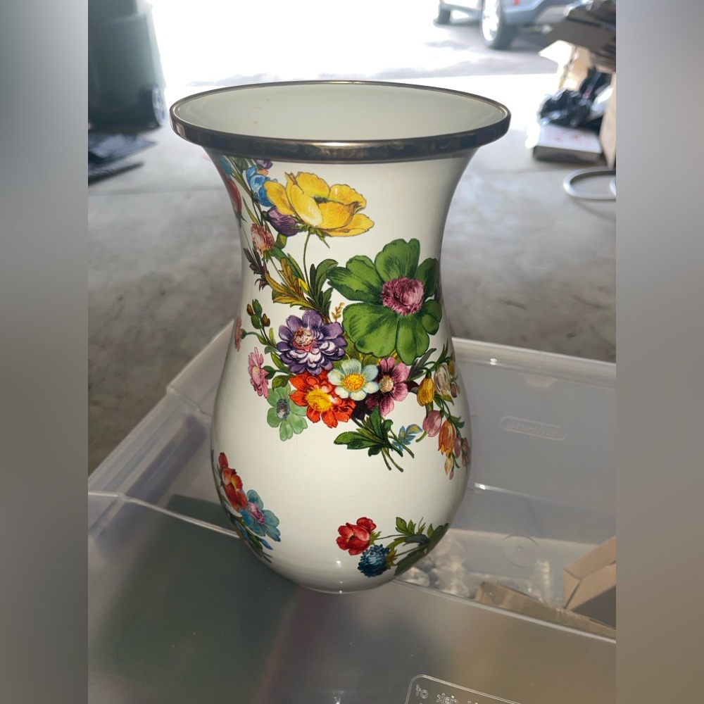 Mackenzie Childs white flower market vase
